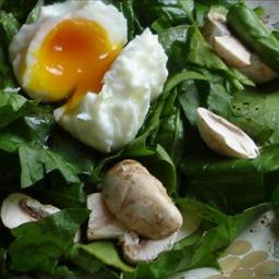 Australian Poached Egg on Spinach Warm Dressing Appetizer