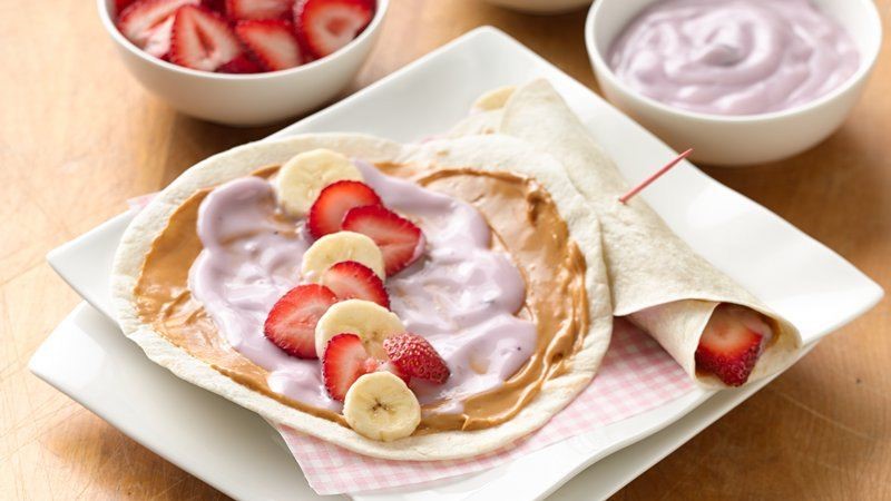 Australian Fruit and Yogurt Wraps Appetizer