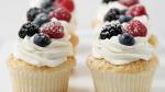 Australian Angel Food Cupcakes with Whipped Cream and Berries Dessert