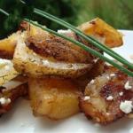 American Herbed Greek Roasted Potatoes with Feta Cheese Recipe Appetizer