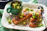 American Avocado And Grapefruit Salsa With Spicy Chargrilled Salmon Recipe Appetizer