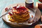 American Sweet Potato Pancakes With Bacon And Maple Syrup Recipe Dessert