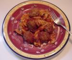 American Crock Pot Meatballs  Penne in Red Sauce Dinner