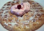 American Raspberry Sour Cream Waffles Breakfast