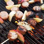 Australian Sausage Fennel and Apple Skewers BBQ Grill