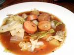 British Sausage and Cabbage Stew crock Pot 1 Dinner