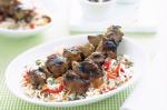 Canadian Lamb Skewers And Almond Pilaf Recipe Appetizer