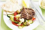 Herbrubbed Lamb With Chargrilled Vegetables Recipe recipe