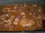 American Spicy Cajun Shrimp and Sausages Dinner