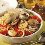 Pasta with Shellfish and Roasted Peppers recipe