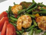American Spicy Shrimp With Green Beans  Red Pepper Dinner