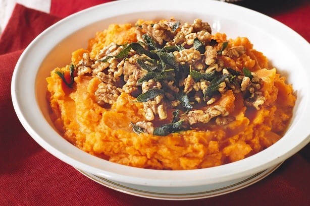 Australian Sweet Potato Mash With Burnt Sage Butter and Walnuts Recipe Dessert