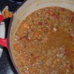 American Lentil Stew with Bacon Dinner