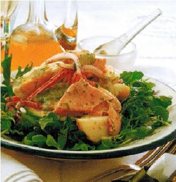 Canadian Poached Salmon Salad With Caper Dill Dressing Appetizer