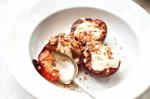 Australian Baked Plums With Honey Pecan and Oat Crumble And Cinnamon Yoghurt Drizzle Recipe Dessert