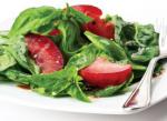 Indian Spinach Basil and Plum Salad Appetizer