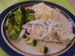 American Oven Poached Tilapia and Broccoli Dinner