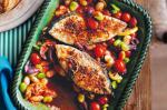American Baked Fish With Tomatoes Beans And Olives Recipe Appetizer
