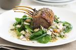 Canadian Roast Fennel And Pepper Lamb Racks With Mint And Burghul Salad Recipe Dessert