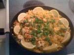 Spanish Spanish Paella with Chicken and Seafood Dinner