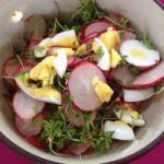 American Radish Salad with Egg and Cress Appetizer
