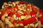 American Sauteed Peppers and Mushrooms With Caramelized Onions Appetizer