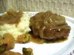 American Salisbury Burger Patties With Caramelized Onions Appetizer