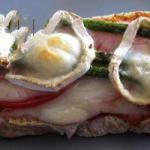 French Green Asparagus Toast with Goat Cheese Appetizer