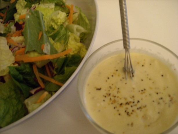 Italian Creamy Lemony Pepper Parmesan Dressing over Romaine Appetizer