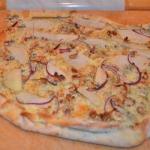 British Pizza with Eggplant Nuts and Blue Cheese Appetizer