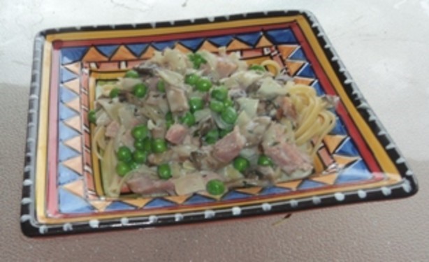 Canadian Linguine With Mushrooms and Ham Sauce Dinner