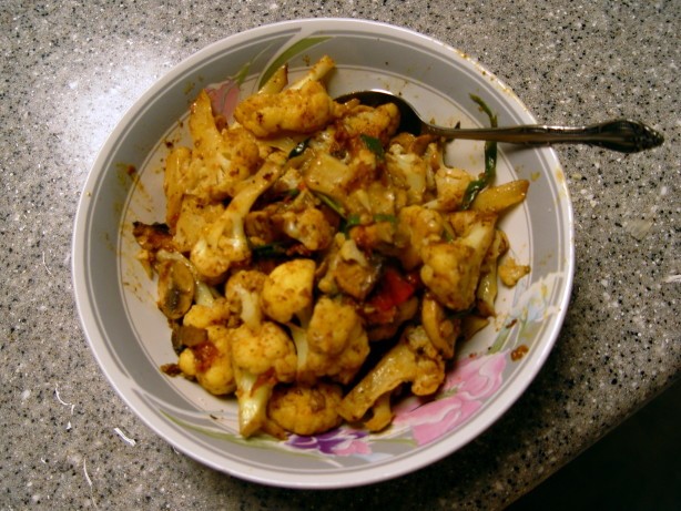 American Curried Cauliflower or gobi Gobi Appetizer