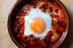 British Baked Red Capsicum with Chorizo and Egg Appetizer