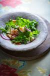 British Barbecued Squid and Mizuna Salad with Herb and Lime Dressing Appetizer