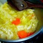 American Cabbage Soup with Carrot Appetizer