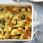 British Spinach and Artichoke Bread Pudding Appetizer