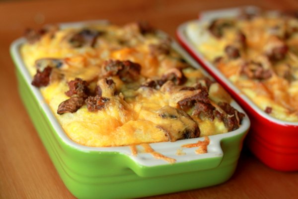 Romanian Sausage and Cheese Strata Dinner