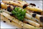 American White Asparagus With Mushrooms in Brown Butter Appetizer