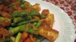American Sauteed Asparagus With Curried Tofu and Tomatoes Appetizer