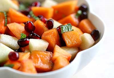 Canadian Persimmon Pomegranate Fruit Salad Recipe BBQ Grill