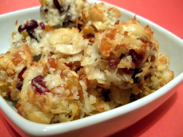 American Dried Fruit and Coconut Macaroons Dessert