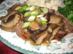 American Broiled Flank Steak With Mushroom Sauce Appetizer