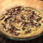 American Tart with Girolles Onions and Ham Appetizer