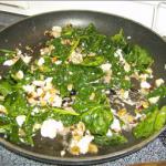 American Wilted Spinach with Roasted Garlic and Walnuts BBQ Grill