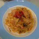 American Tagliatelle with Spicy Cajun Chicken Type Dinner