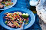American Chargrilled Baby Octopus With Pico De Gallo Recipe Appetizer
