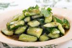 Chinese Smashed Cucumbers With Sesame Oil and Garlic Recipe recipe