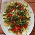 American Zucchini Carpaccio with Tomatoes and Basil Appetizer