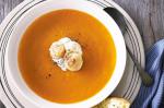 American Maine Pumpkin Soup With Sauteed Scallops And Ginger Cream Recipe Soup