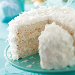 American White Chocolate Coconut Cake Dessert